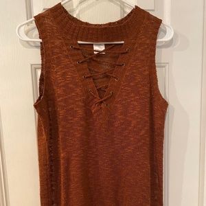 Grace & Lace Knit Choker top Gingersnap sleeveless sweater S/M